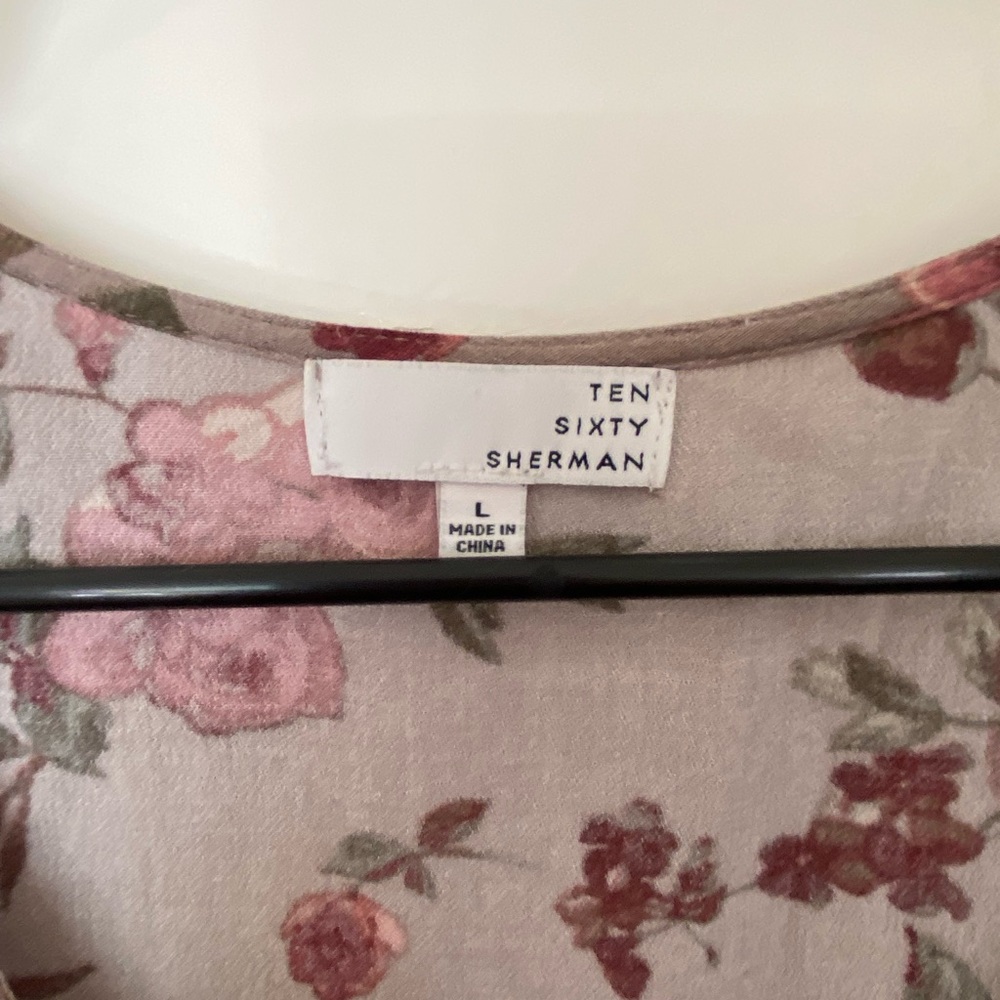 Ten Sixty Sherman bell sleeve wrap shirt floral print